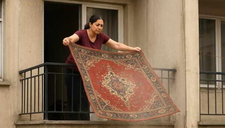 Komşusunun balkonuna halı silkeleyen sanığa hapis cezası