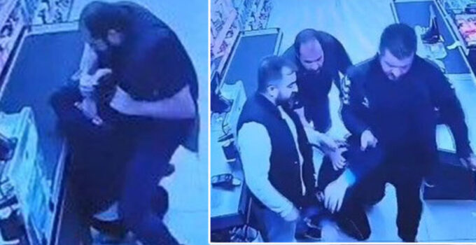 Korkunç olay kamerada! Market çalışanlarına feci darp!