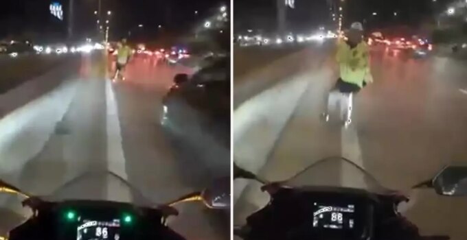 Maltepe’de motosikletin çarptığı trafik polisi yaralandı: Kaza anı kamerada