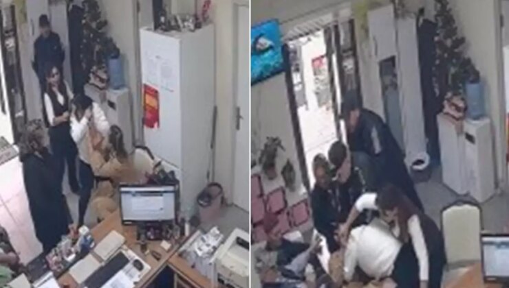 Muhtar ve vatandaş arasında kıyasıya kavga kamerada