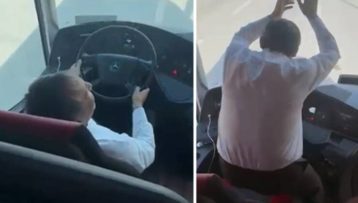 Otobüsteki görüntüler üzerine polis harekete geçti: Şoföre işlem yapıldı