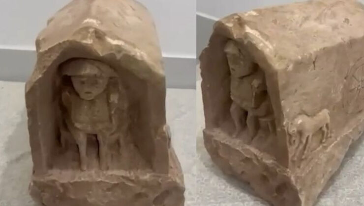 Roma dönemine ait 5 milyon lira değerinde mezar steli ele geçirildi