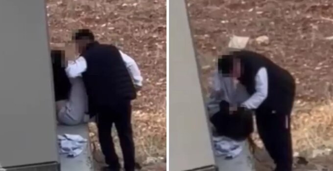 Saçını çekip, çantayla vurdu! Sokak ortasında kadına şiddet kameralara yansıdı