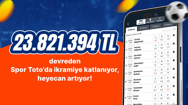 Tamı tamına 23.821.394 TL devreden Spor Toto’da ikramiye katlanıyor, heyecan artıyor! İşte devirden sonra beklenen büyük ikramiye…