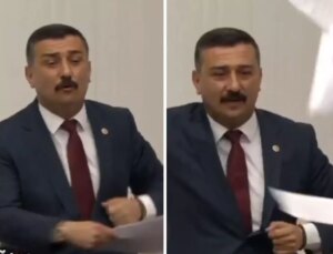 TBMM’de Fatih Altaylı protestosu! Elindeki kağıtları fırlattı