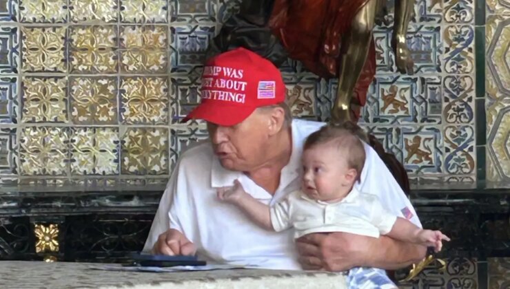 Trump, dede rolüyle gündemde: Torunuyla keyifli bir gün geçirdi