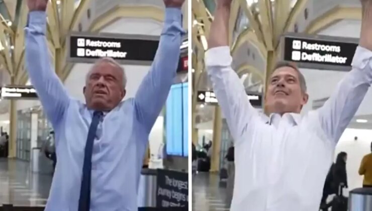 ABD’li bakanlar havalimanında barfiks yarışına girdi