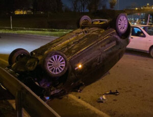 Bursa’da otomobil takla attı: 1 yaralı