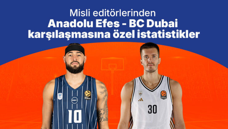 Misli editörlerinden Anadolu Efes – BC Dubai karşılaşmasına özel istatistikler