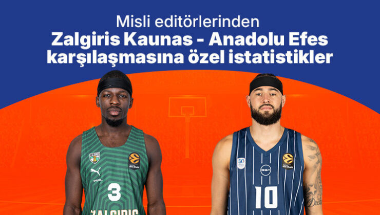 Misli editörlerinden Zalgiris Kaunas – Anadolu Efes karşılaşmasına özel istatistikler