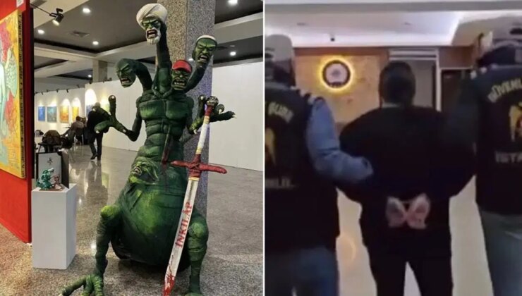 Şişli’de gericileri kızdıran heykeli yapan ve sergileyenler tutuklandı