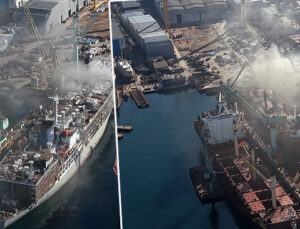 Son dakika… Tuzla’da tersanede gemide yangın! Ekiplerin müdahalesi sürüyor