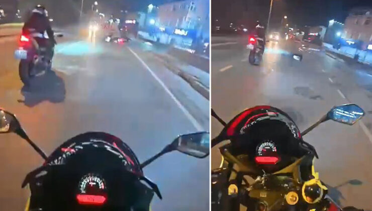 Sultanbeyli’de motosiklet sürücüsünün hayatını kaybettiği kaza kamerada
