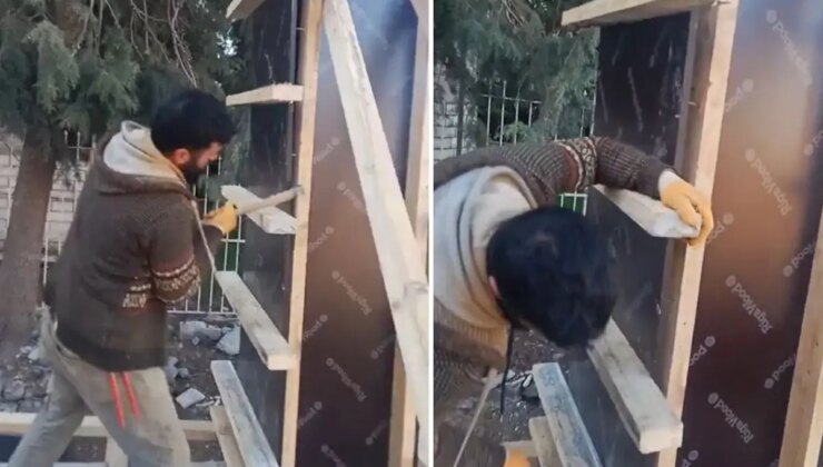 Ustanın yaptığını fark eden müteahhitin tepkisi sert oldu: Bunların içinde insan yaşıyor