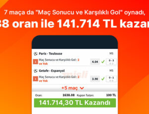 Yok böyle oran! Misli’de 7 maça oynadı, 141.714 TL kazandı!