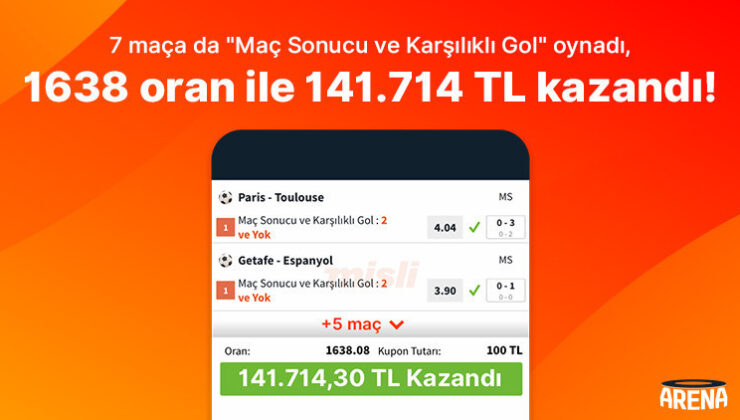 Yok böyle oran! Misli’de 7 maça oynadı, 141.714 TL kazandı!
