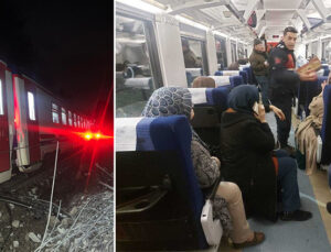 Balıkesir’de toprak kaydı, yolcu treni raydan çıktı: 1 yaralı