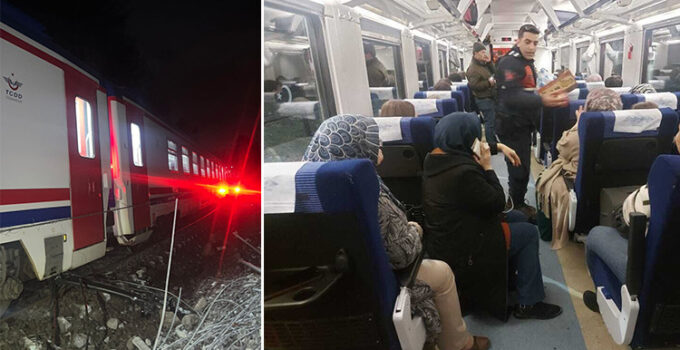 Balıkesir’de toprak kaydı, yolcu treni raydan çıktı: 1 yaralı