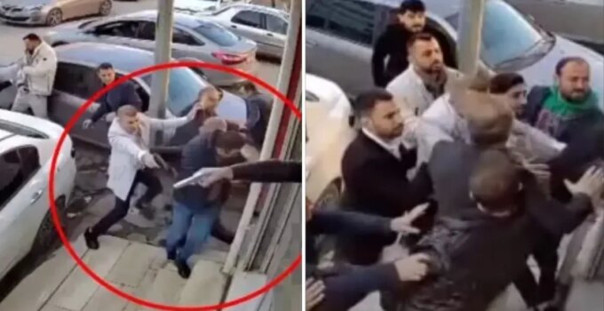 Hastane önündeki çatışmanın görüntüleri ortaya çıktı