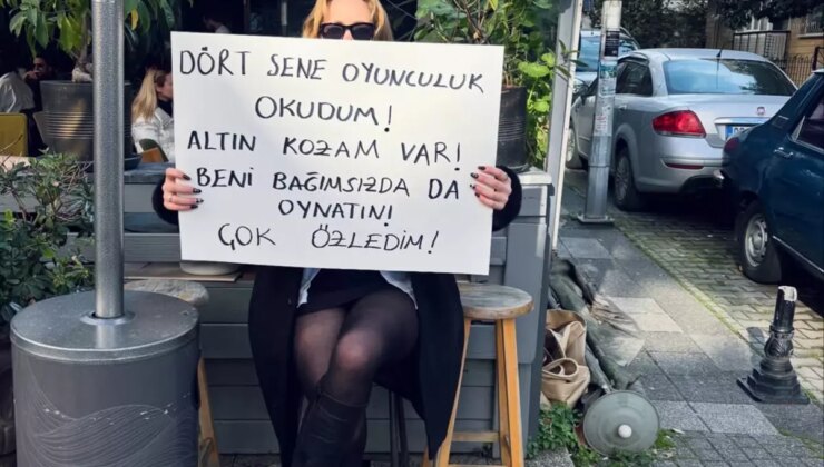 Ünlü oyuncu çareyi pankart açmakta buldu: Dört sene okudum, Altın Koza’m var