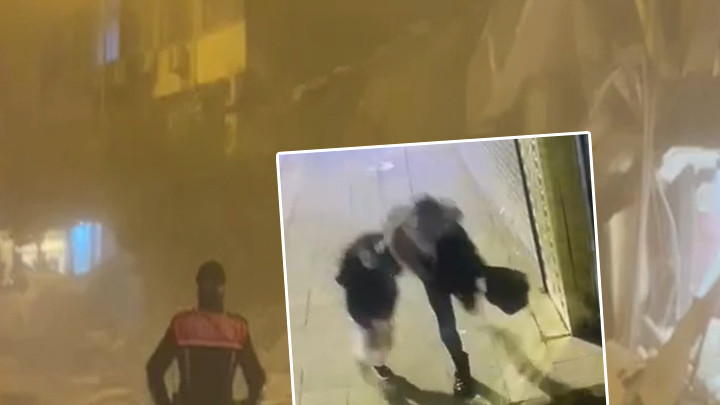 Anne ile kızı, çöken binadan savrulan beton parçalarından kaçarak kurtuldu