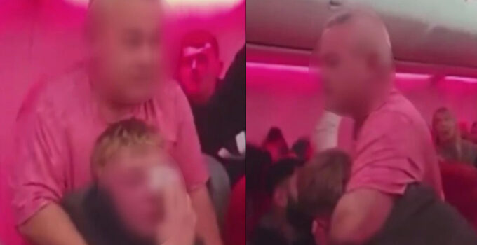 Antalya-Manchester uçağında yolcu kavgası kamerada