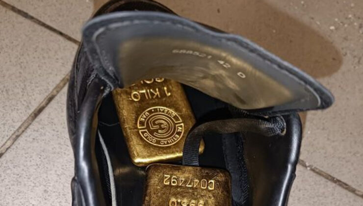 Ayakkabısına da saklamış! Bir ayda 41 kilo altın!