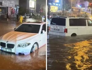 Bodrum’u sağanak vurdu! Yollar kapandı, araçlar mahsur kaldı