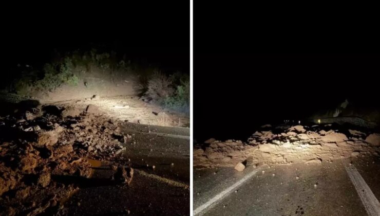 Bolu’da yağmur heyelana neden oldu, ilçe yolu ulaşıma kapandı