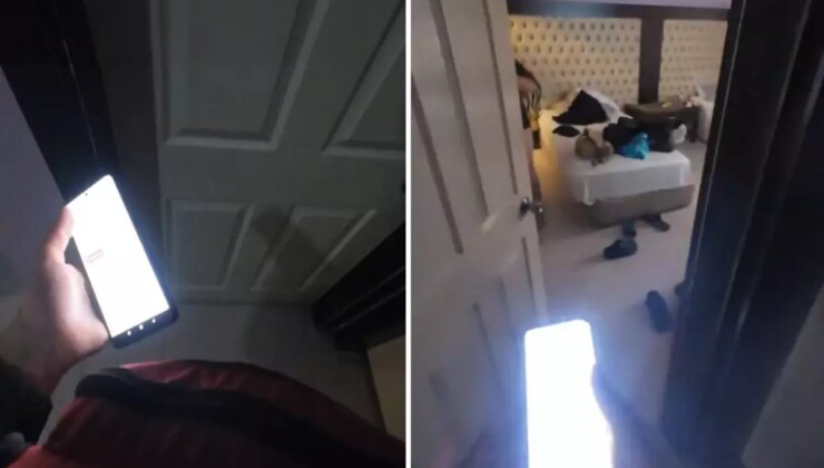 Evine sipariş götürdüğü kadını kayda alıp paylaştı: Giydiği şey giydiği bölgeyi kapatmamış