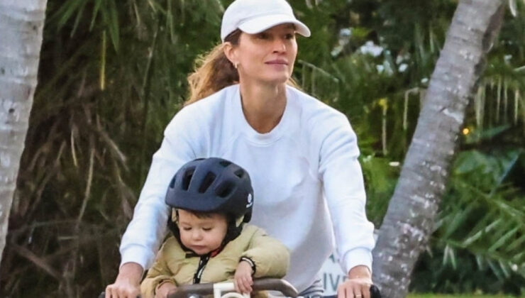 Gisele Bündchen bebeğiyle bisiklet turunda
