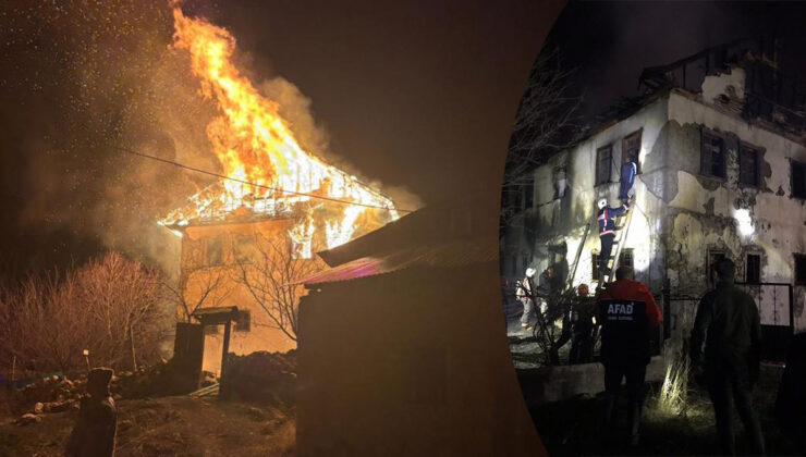Gümüşhane’de korkutan yangın! Çöken binada yaşlı adamın cansız bedeni bulundu