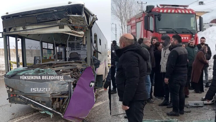 Hakkari’de feci kaza… Halk otobüsü ile minibüs çarpıştı: 18 yaralı