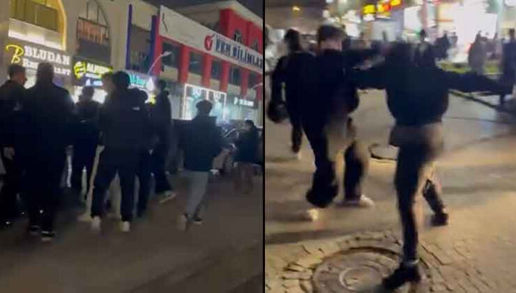 İftar sonrası iki grup arasında kavga! Yumrukların havada uçuştuğu kavga kamerada