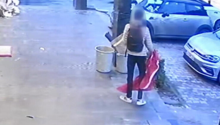 İstanbul’da Türk bayrağına saldırı: Polis, şüpheliyi arıyor