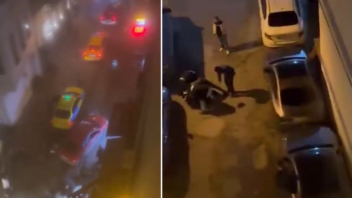 Kavga ettiği grubun üzerine aracını sürdü! Ezilmekten son anda kurtuldular