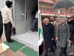 Kaymakamın polise şemsiye taşıttığı görüntü tepki çekti