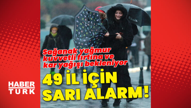 Meteoroloji’den 49 il için sarı kodlu uyarı! Sağanak yağmur, fırtına ve kar yağışı etkili olacak