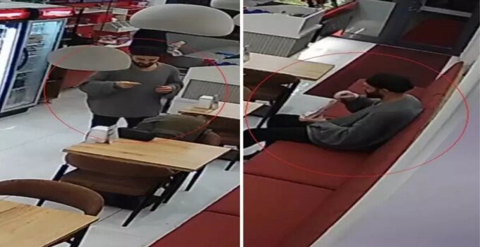 Mide bulandıran anlar! Çiğ köfte dükkanında sipariş ettiği dürüme sakal kılı koydu