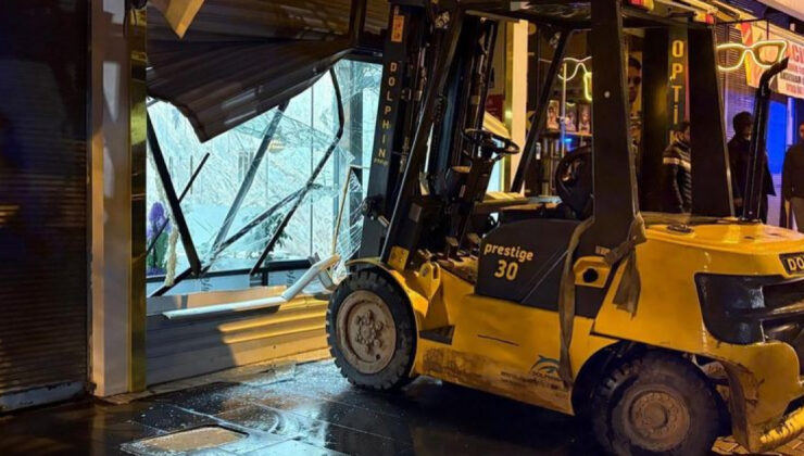 Ne testere ne levye ne de tornavida… Forkliftle kuyumcu soygunu!