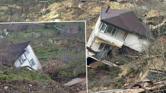 Ordu’da heyelan: Evler yıkıldı, yol çöktü! Bölgeye giriş çıkış kapandı