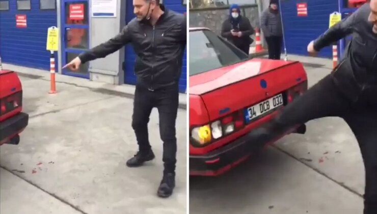 Sunulan gerekçeye öfkelenen vatandaş, TÜVTÜRK’ün önünde sinir krizi geçirdi