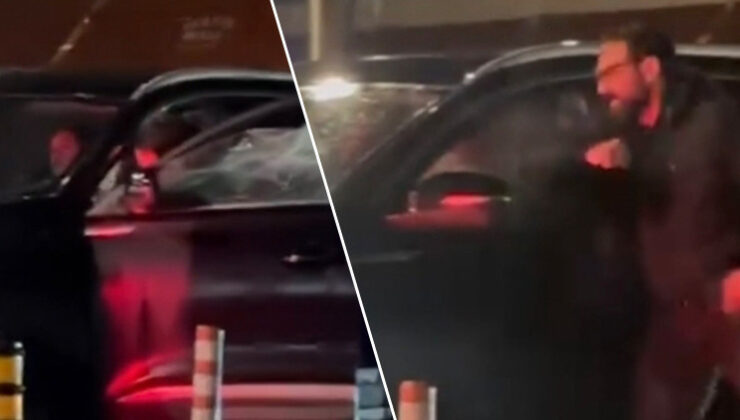 Trafik magandası Başakşehir’de cipin camını kırıp kadın sürücüye saldırdı