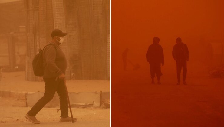 Gazze’yi şimdi de kum fırtınası vurdu! Göz gözü görmüyor