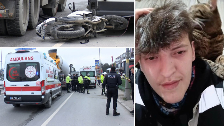 Güngören’de motosiklet sürücüsünün feci ölümü! Minibüse çarptıktan sonra üzerinden beton mikseri geçti