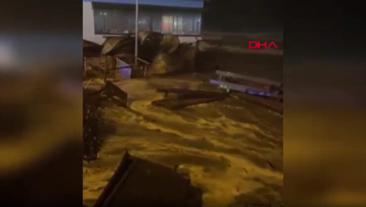 Hatay’da fırtına yaşamı olumsuz etkiledi; dalgalar yola kadar geldi