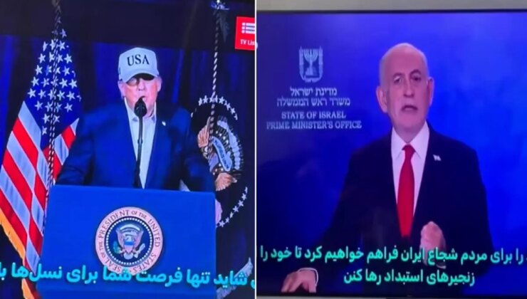 İran’dan şok görüntü! Televizyonu açan Trump-Netanyahu ikilisini gördü