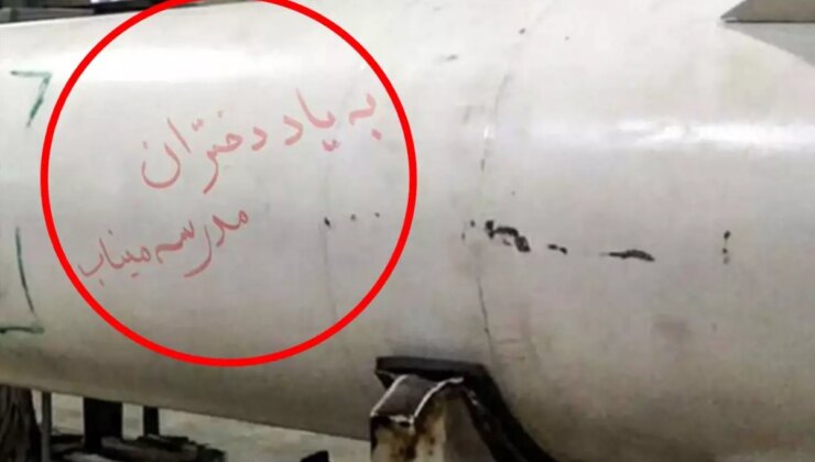 İran’dan Tel Aviv’e fırlatılan füzenin üzerine "Minab okulu kız öğrencilerinin anısına" yazıldı