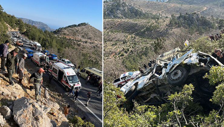 Mersin’de işçi servisi uçurumdan yuvarlandı: 3 can kaybı, 11 yaralı